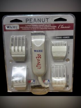 Wahl Peanut Corded Clipper Kit - White with Red and Blue Accents